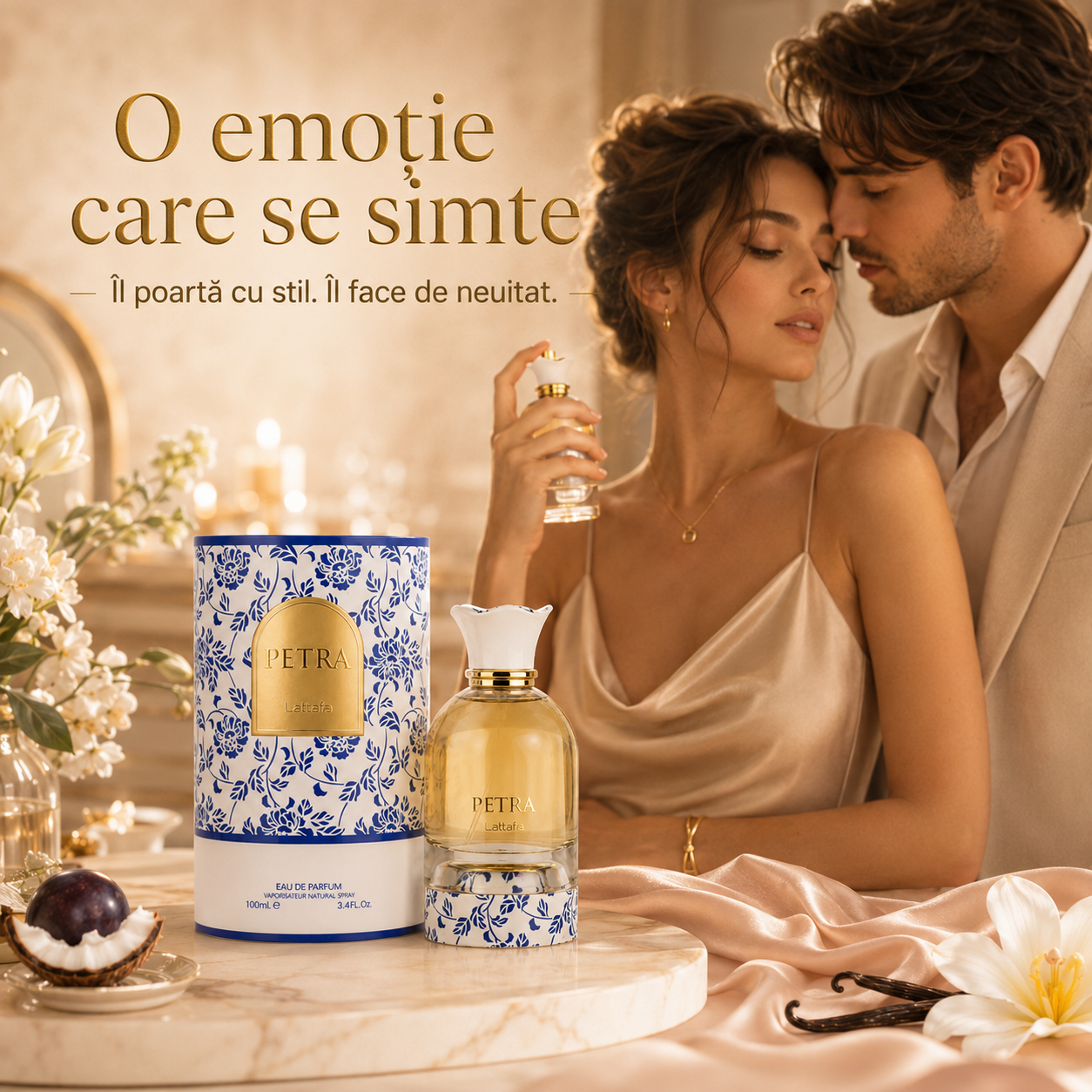 Lattafa Petra parfum arabesc unisex pentru damă și bărbat, dulce, elegant și memorabil
